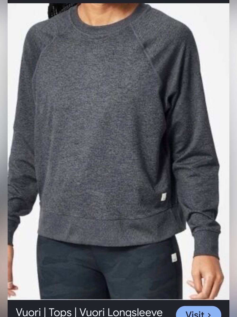 Vuori Charcoal Gray Crewneck Pullover Sweater